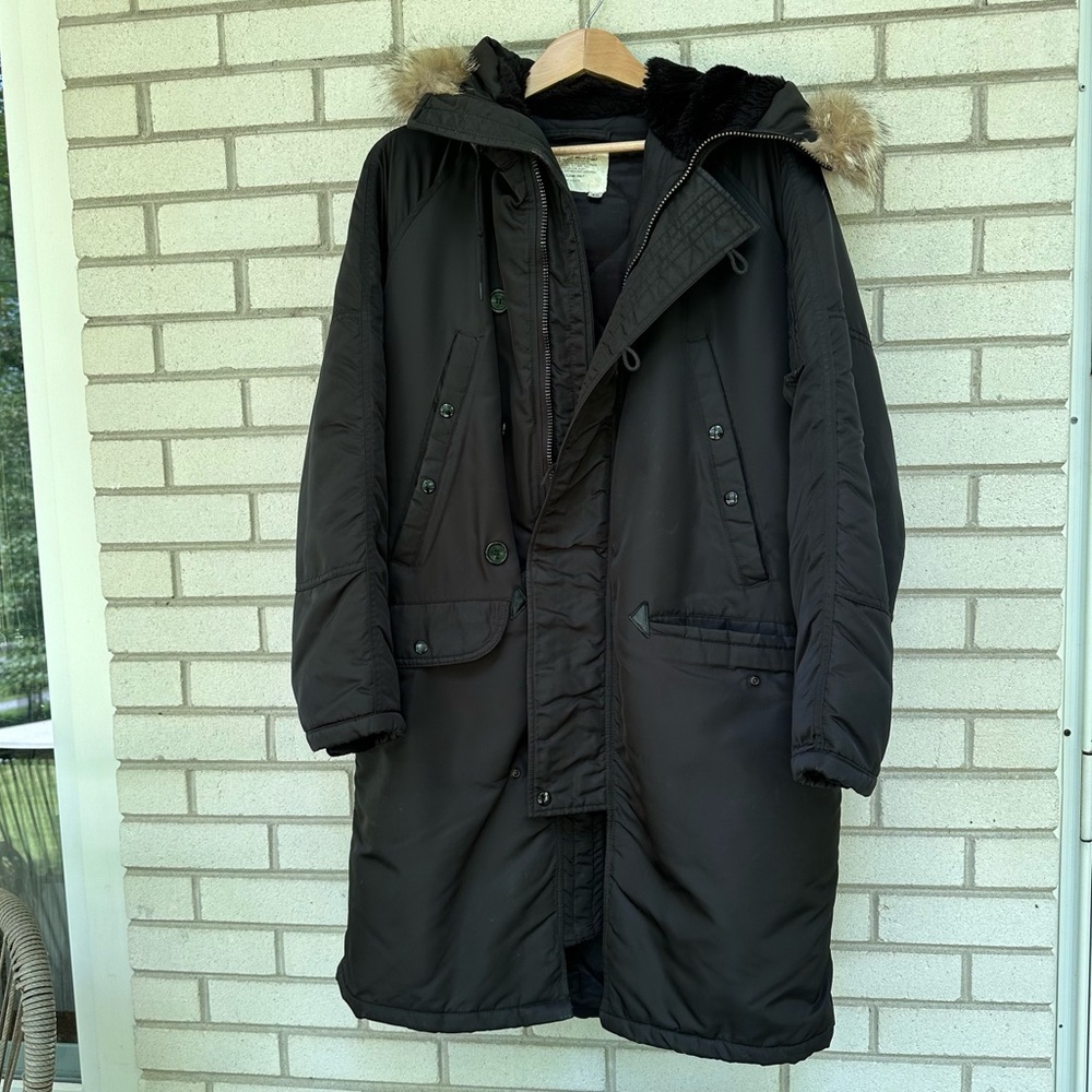 Spiewak vintage Type N-3B/F N-3 Parka black extreme cold weather USA Fur Jacket